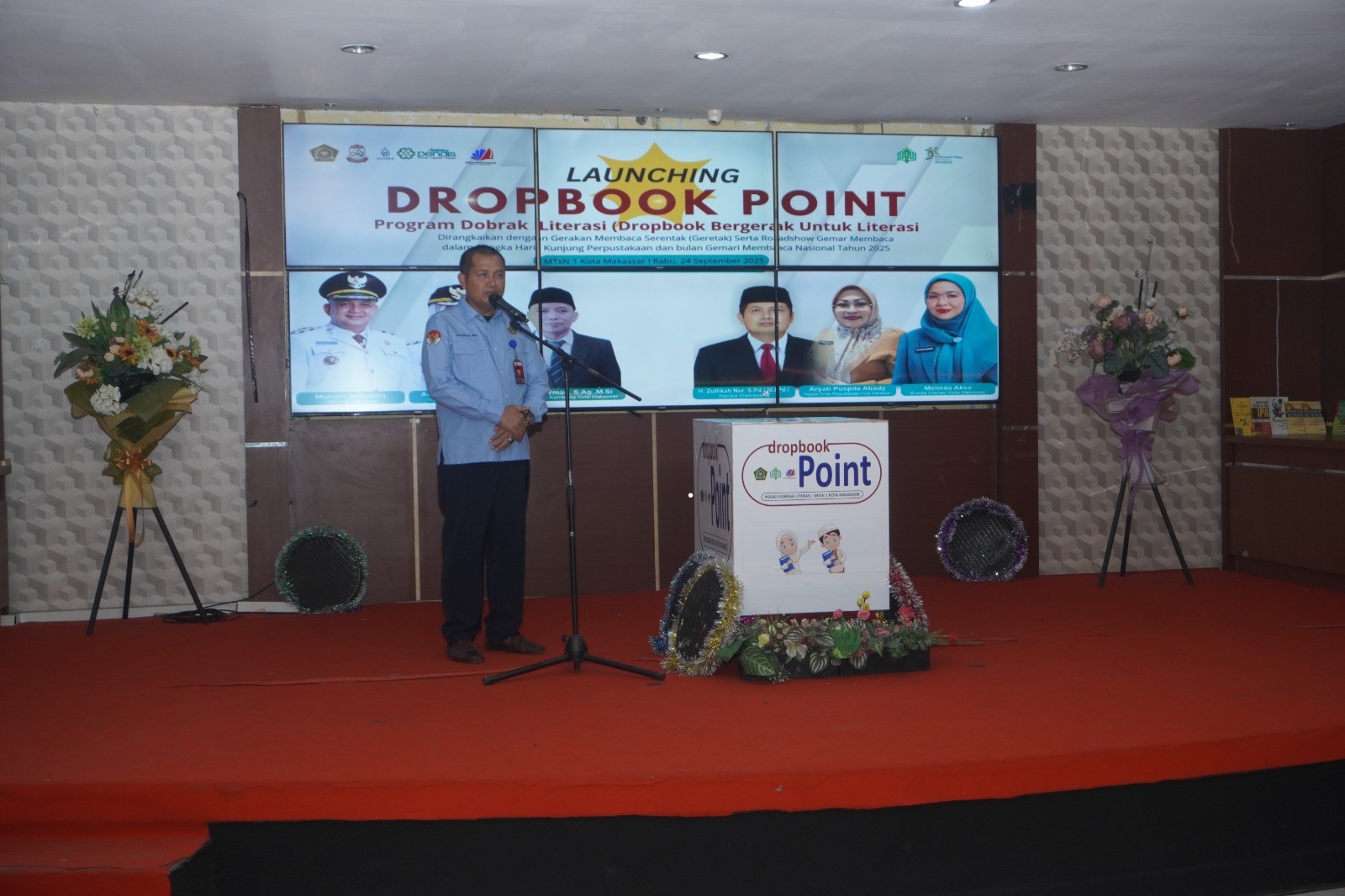 MTsN 1 Kota Makassar Launching Dropbook Point Program Dobrakan Literasi