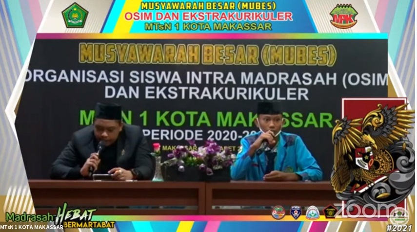 Organisasi Siswa Intra Madrasah (Osim) MTsN 1 Kota Makassar Menggelar Musyawarah Besar (MUBES) 2021