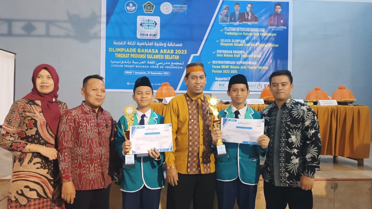 Siswa MTsN 1 Kota Makassar Berhasil Meraih Juara 1 & 2 Pada Ajang Olimpiade Bahasa Arab (OBA) ke - 6 Tingkat Provinsi dan Mewakili Sulawesi Selatan di Tingkat Nasional Tahun 2023